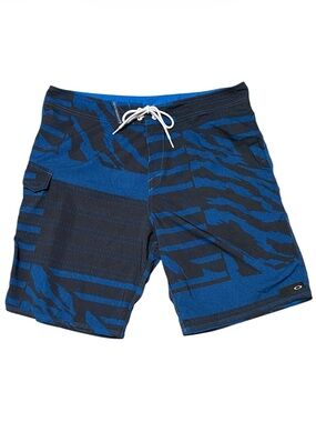 Men's Oakley Boardshorts Size 36 Blue Black Surf Beach Swim
